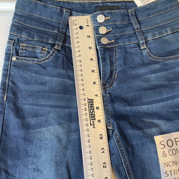 Joe Boxer Women Skinny Jeans size 5 Blue High Rise Stretch Boot Cut NWT Comfy - Picture 5 of 11